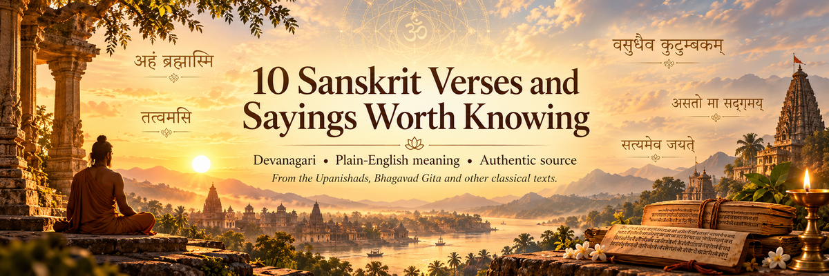 Sanskrit Shlokas with Meaning: 10 Verses Worth Knowing, with Sources